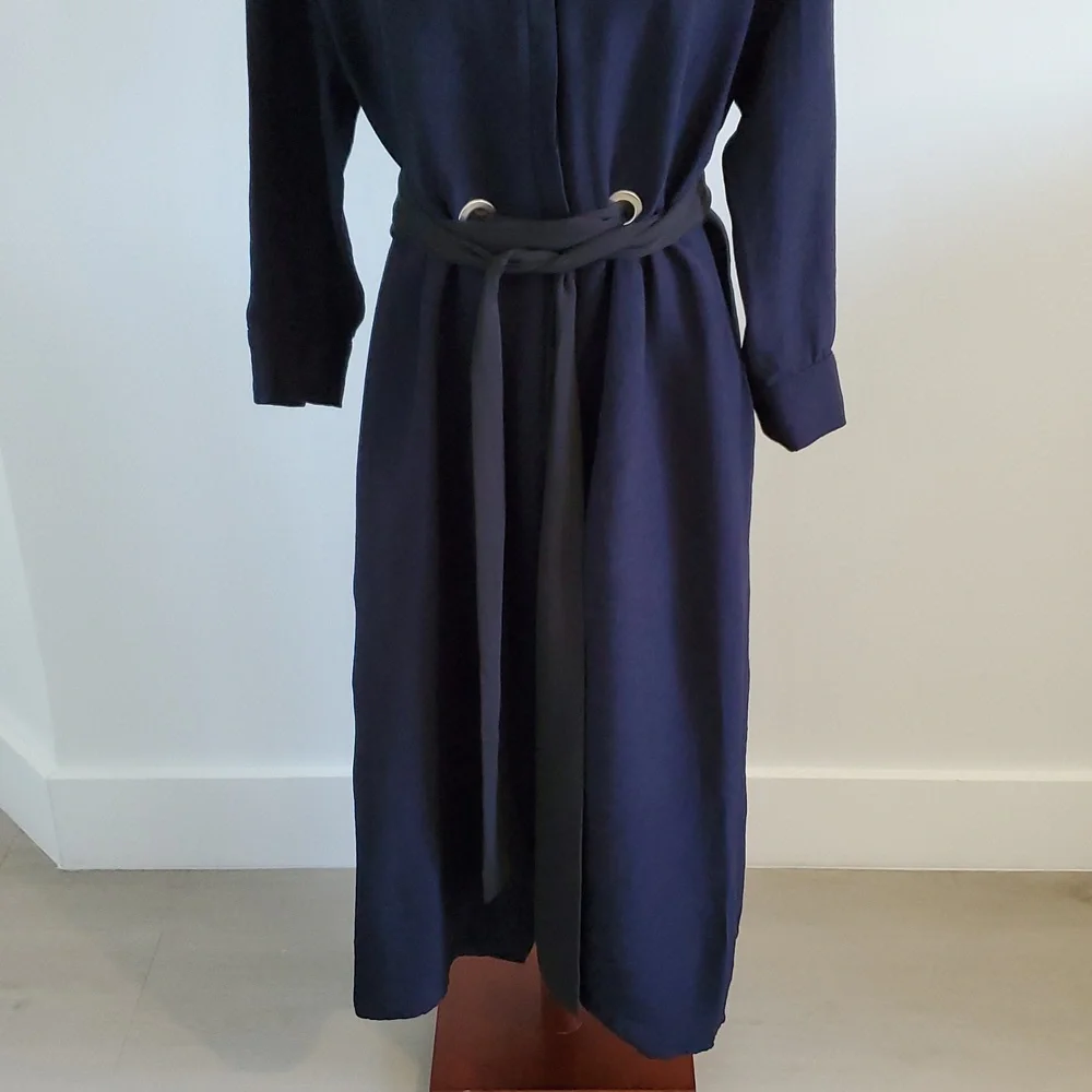 Zara Navy Long Sleeve Dress - Picture 4 of 9
